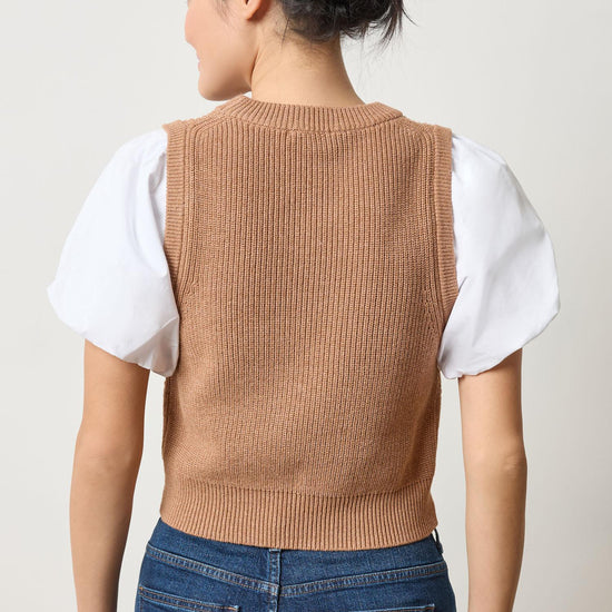 Mixed Media Pullover Sweater in color Acorn Image A2