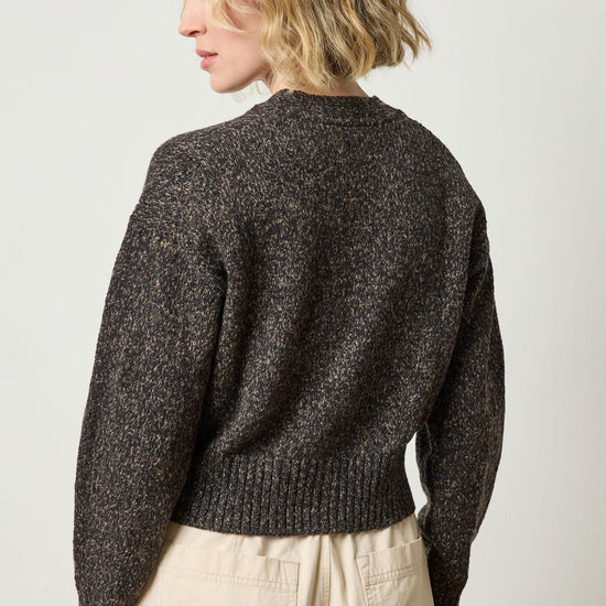 Marled V Cardigan Womens Sweater Black Marl A2