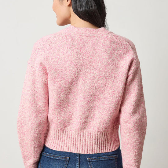 Marled V Cardigan Womens Sweater Rosebud Marl A2