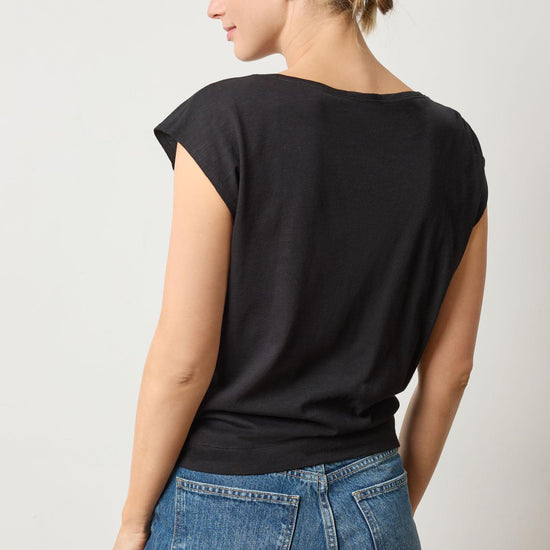 Seamed Wedge Tee Womens Top Black A2