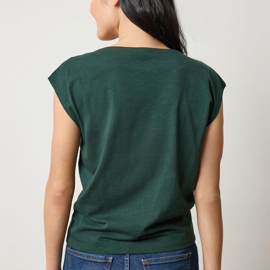 Seamed Wedge Tee Womens Top Spruce A2