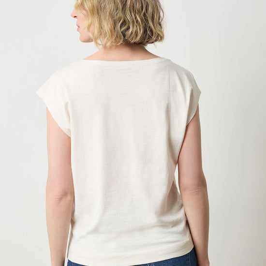 Seamed Wedge Tee Womens Top Talc A2