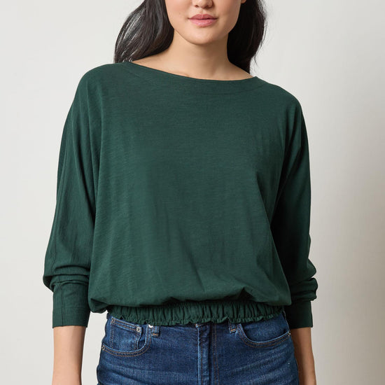 Elastic Hem Dolman Boatneck in color Spruce Image A1