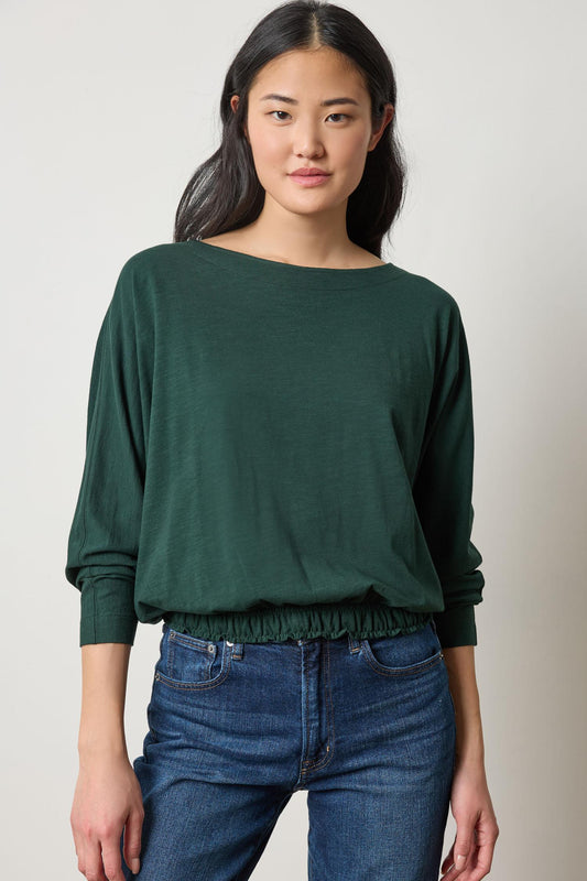 Elastic Hem Dolman Boatneck in color Spruce Image A1