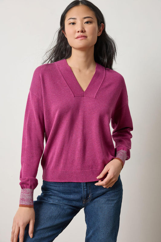 V-Neck Pullover Sweater Womens Sweater Dahlia A1