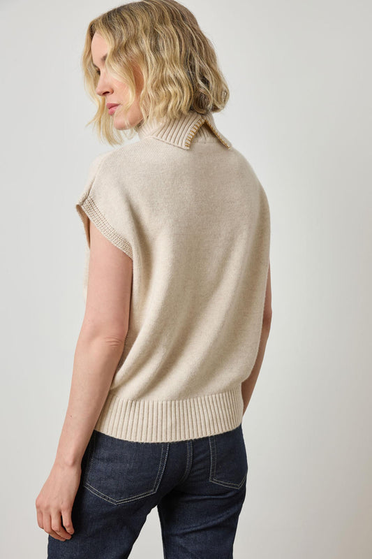 Turtleneck Wedge Sweater in color Oat Image A2