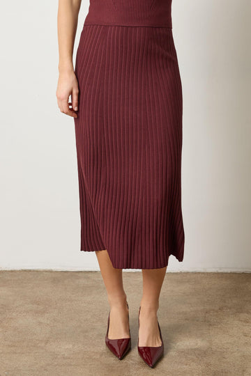 Straight Rib Skirt in color Dark Cherry Image A1