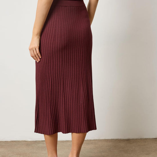 Straight Rib Skirt in color Dark Cherry Image A2
