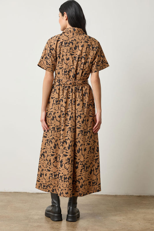 Collared Maxi Shirt Dress Womens Dress Animal Floral A2