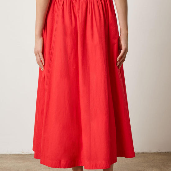 Paneled Maxi Skirt in color Scarlet Image A2