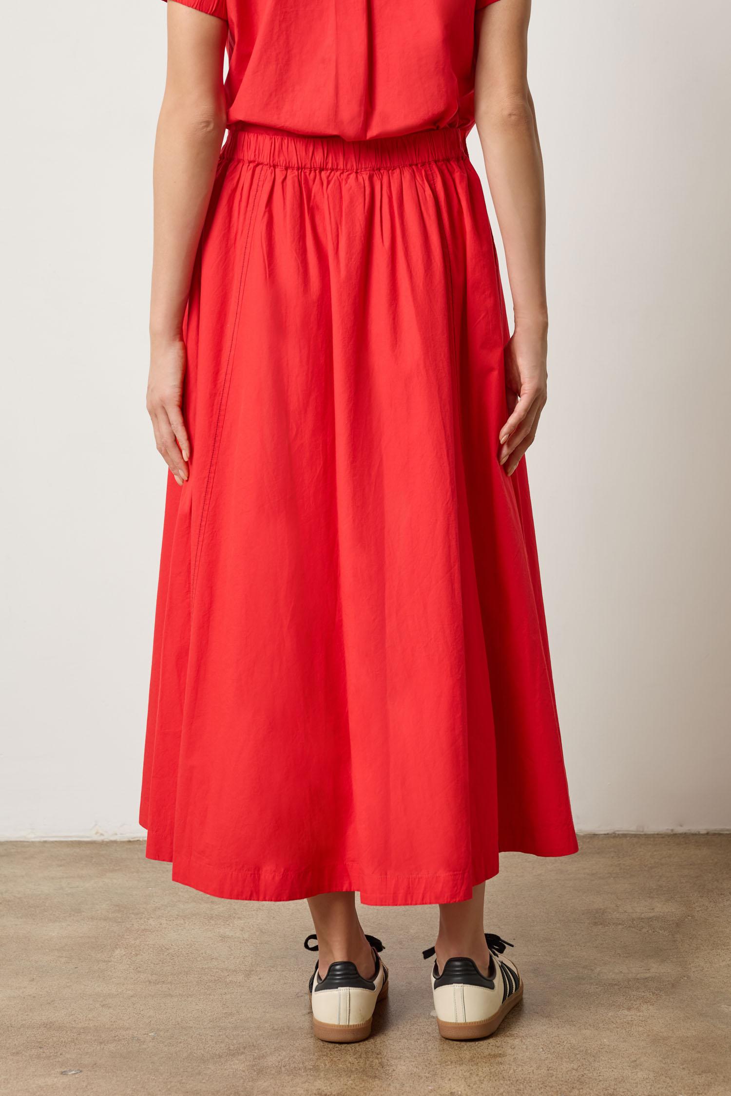 Paneled Maxi Skirt in color Scarlet Image A2