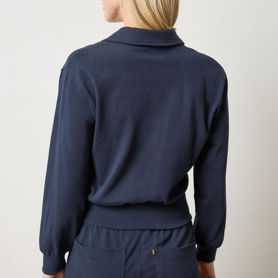 Drop Shoulder Polo in color Navy Image A2