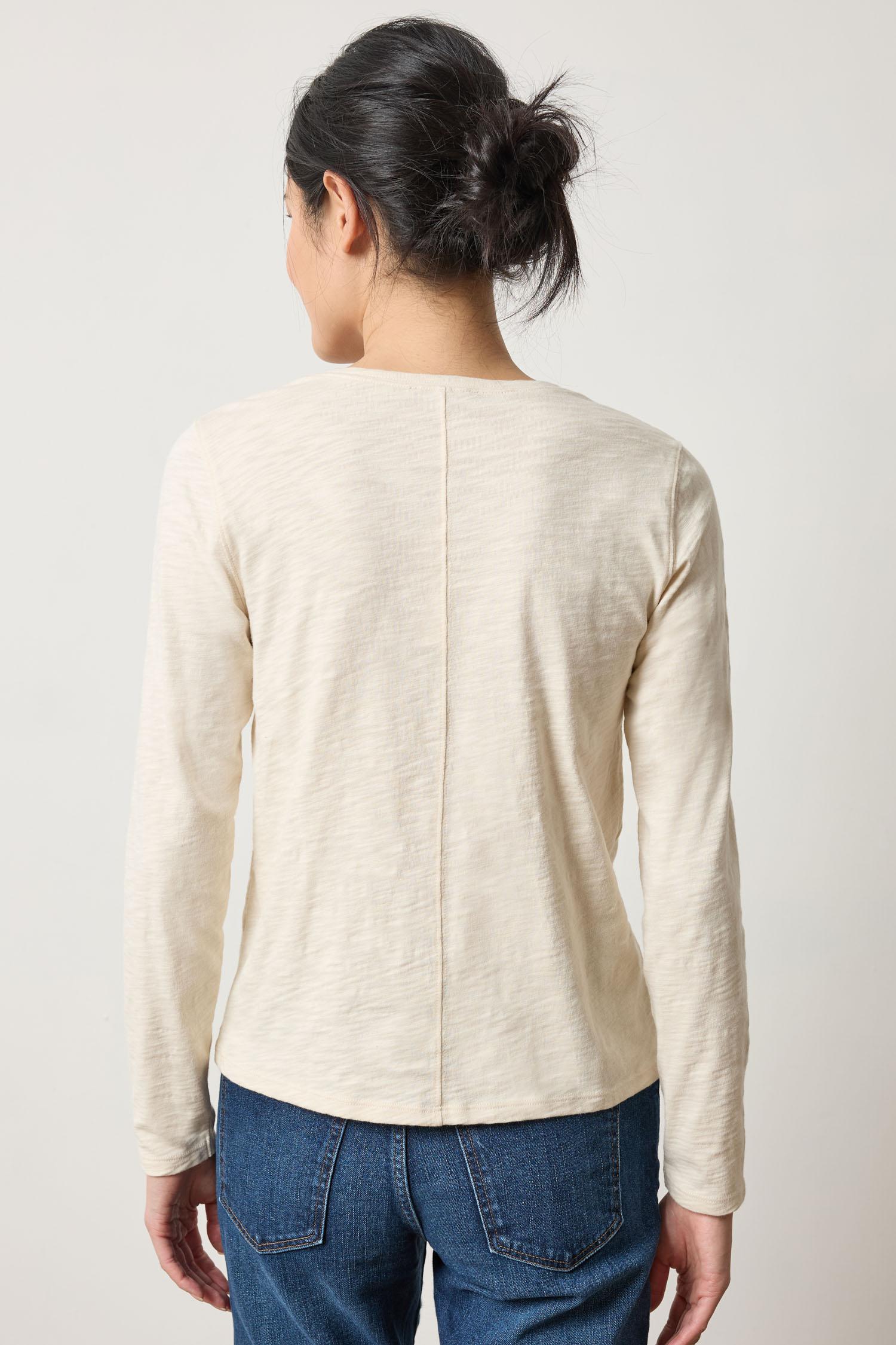 Long Sleeve V-Neck Womens Top Stone A2