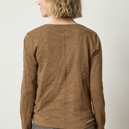 Long Sleeve V-Neck Womens Top Truffle A2