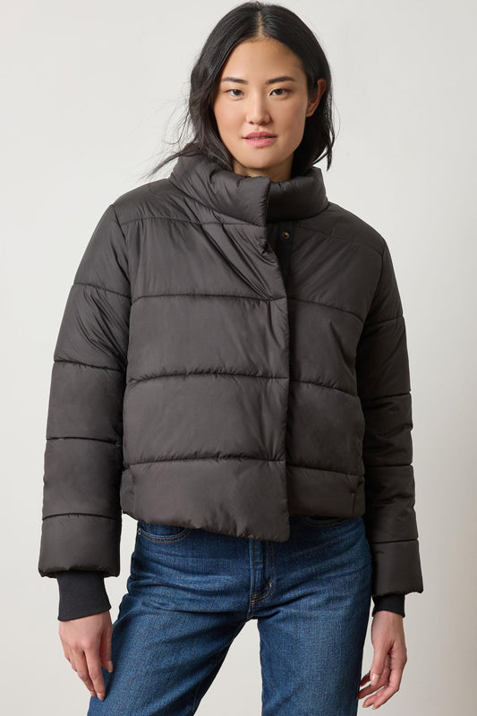 Knit Cuff Jacket in color Black Image A1