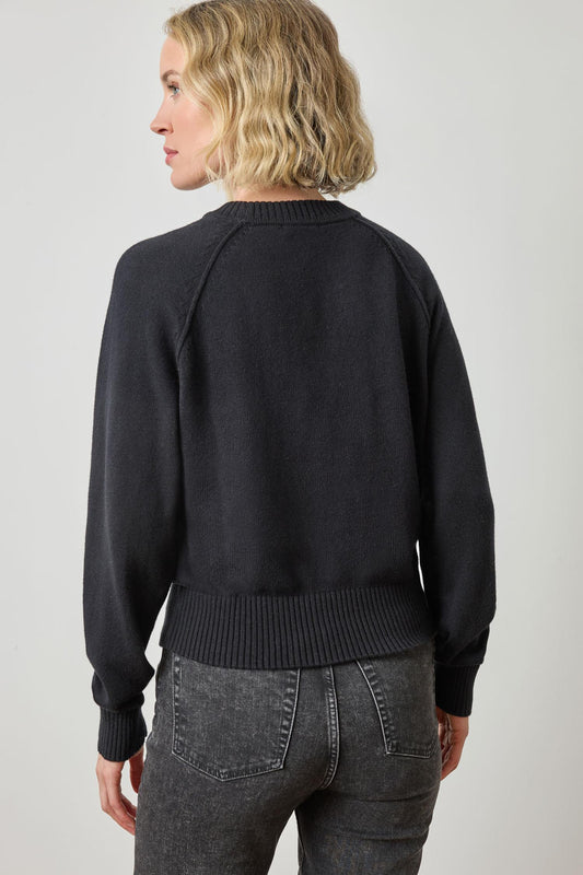 Raglan Sleeve Pullover in color Black Image A2