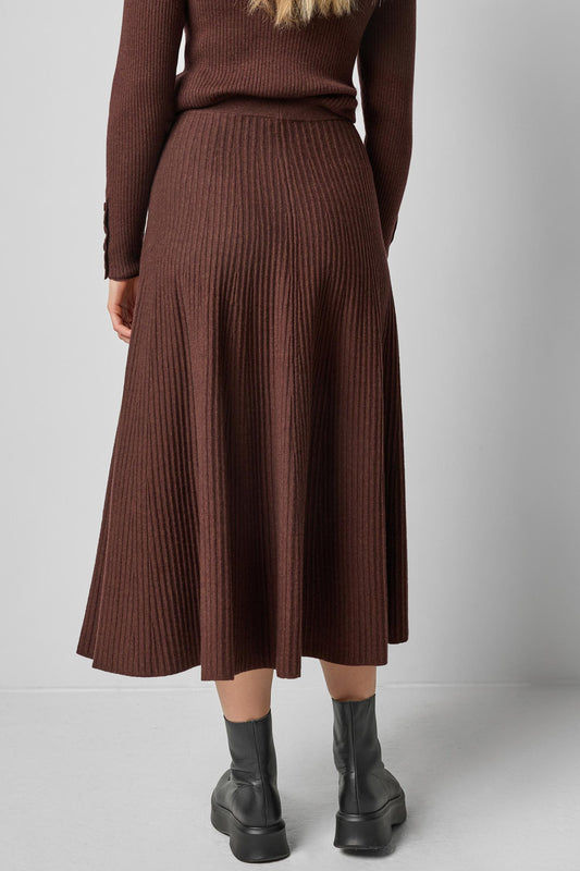Flared Knit Skirt in color Java Image A2