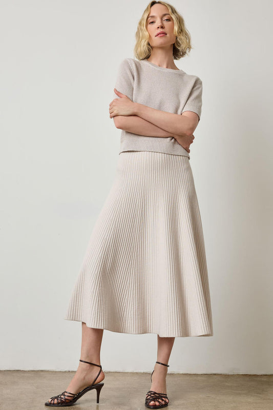 Flared Knit Skirt in color Mist Image A4