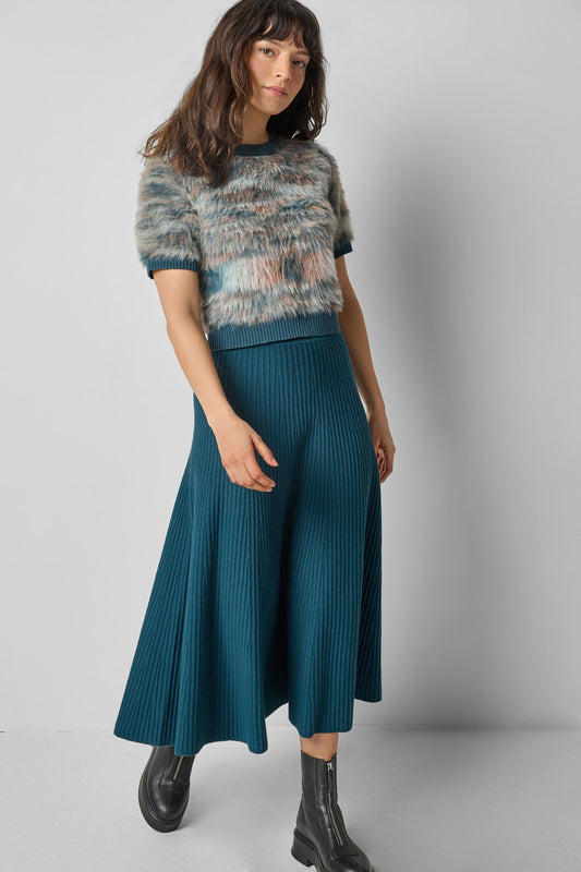 Short Sleeve Brushed Crewneck in color Teal Space Dye Image A0