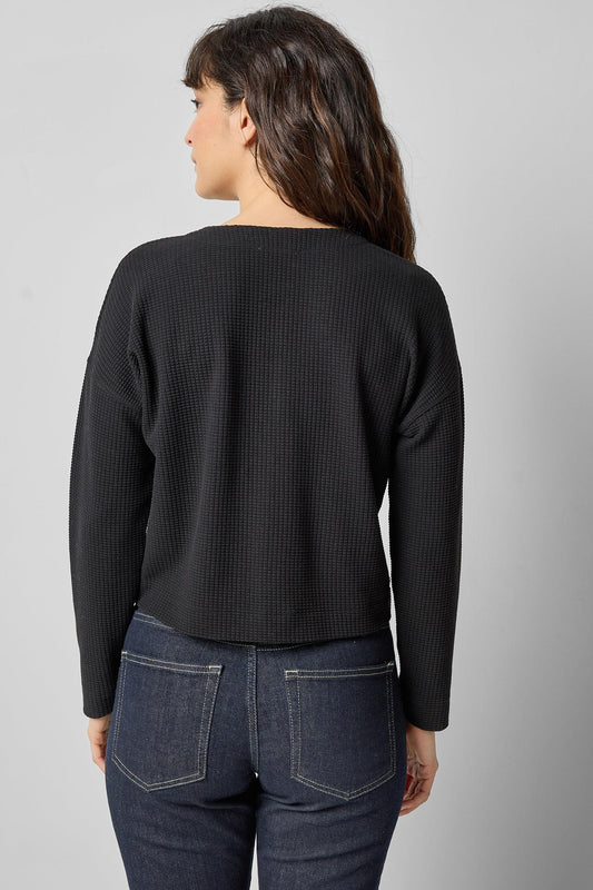 Sleeveless Cardi Womens Top Black A2