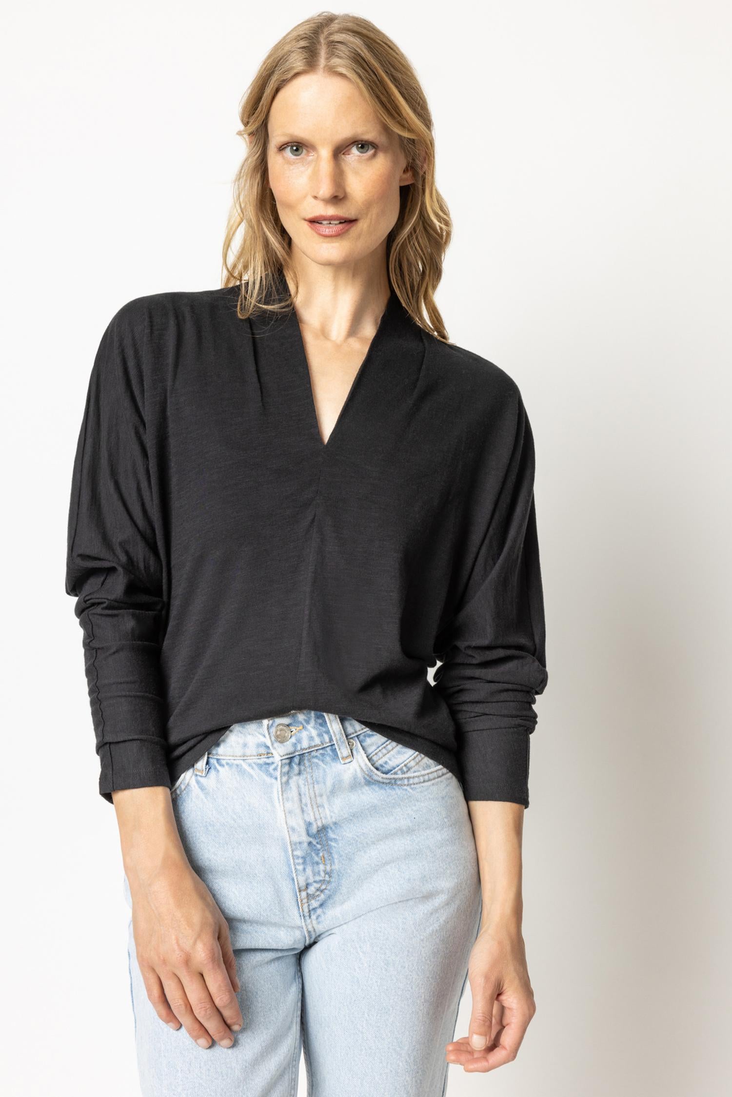 Split Collar Dolman Top