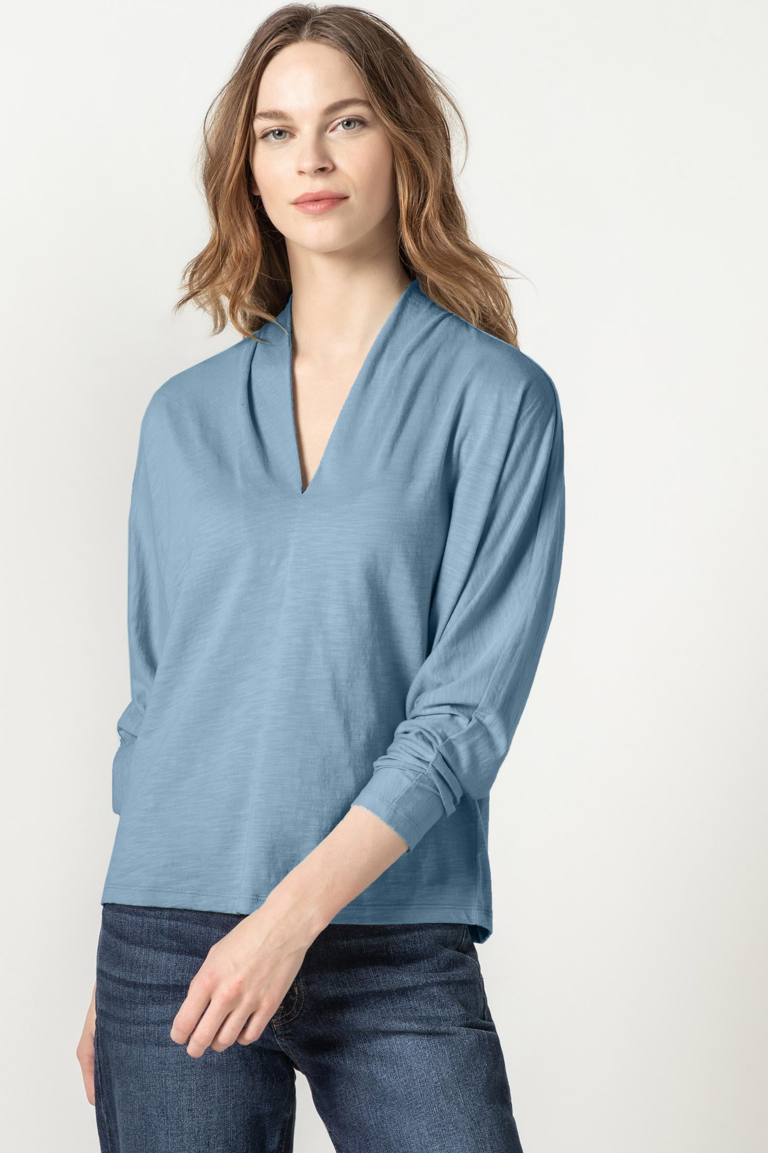 Split Collar Dolman Top