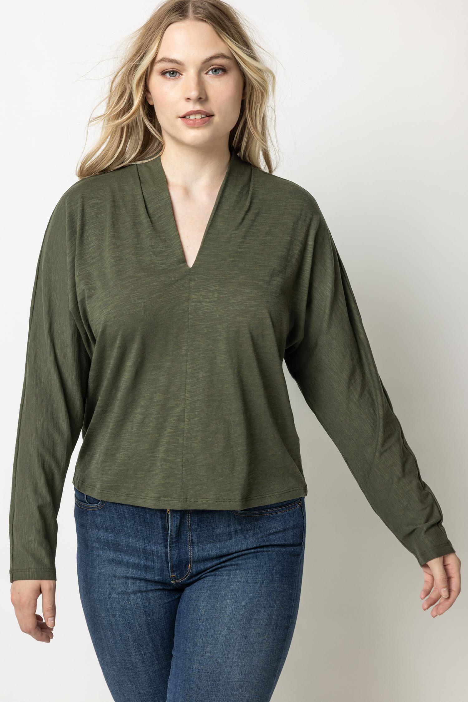 Split Collar Dolman Top