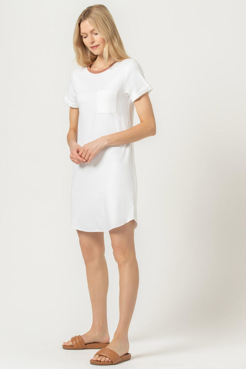 Basic White Short Sleeve T Shirt Dress