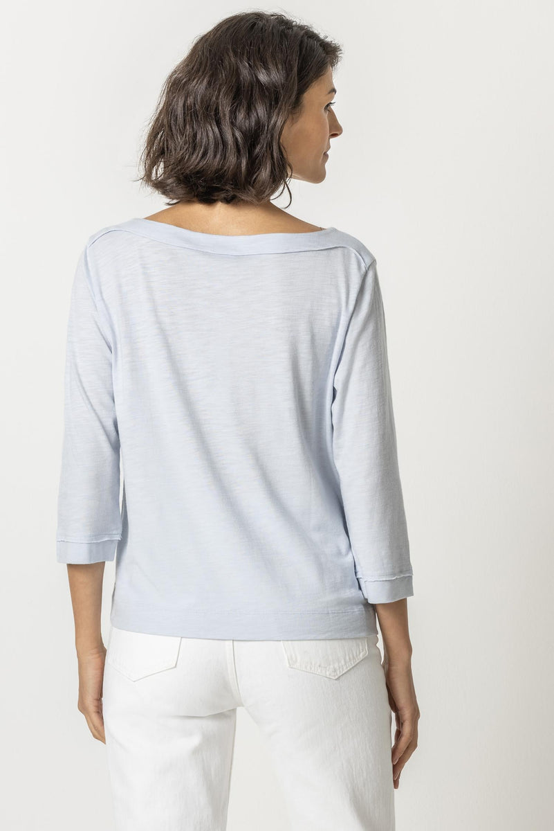 3/4 Sleeve Seamed Boatneck