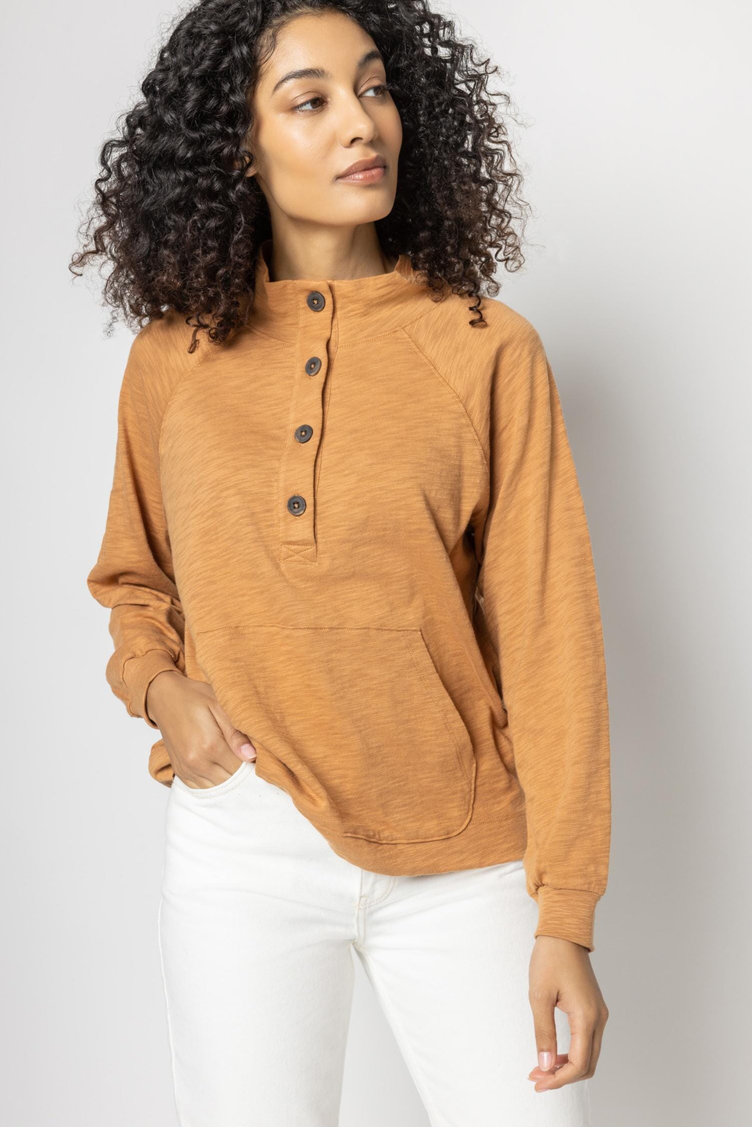 3/4 Sleeve Henley - Lemongrass / Small - Lilla P