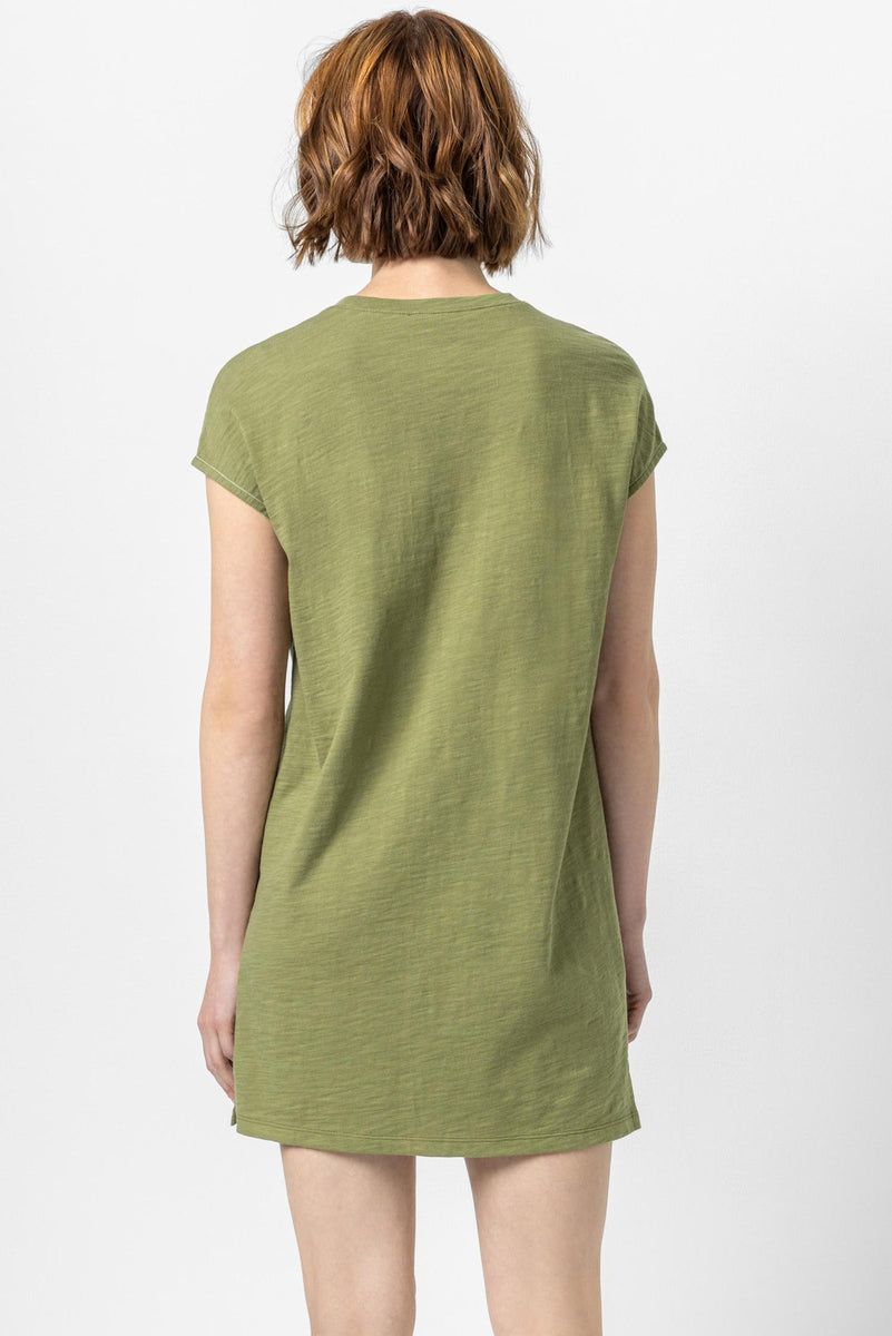 Pocket Tunic Dress, 100% Linen Scoop Neck Dress