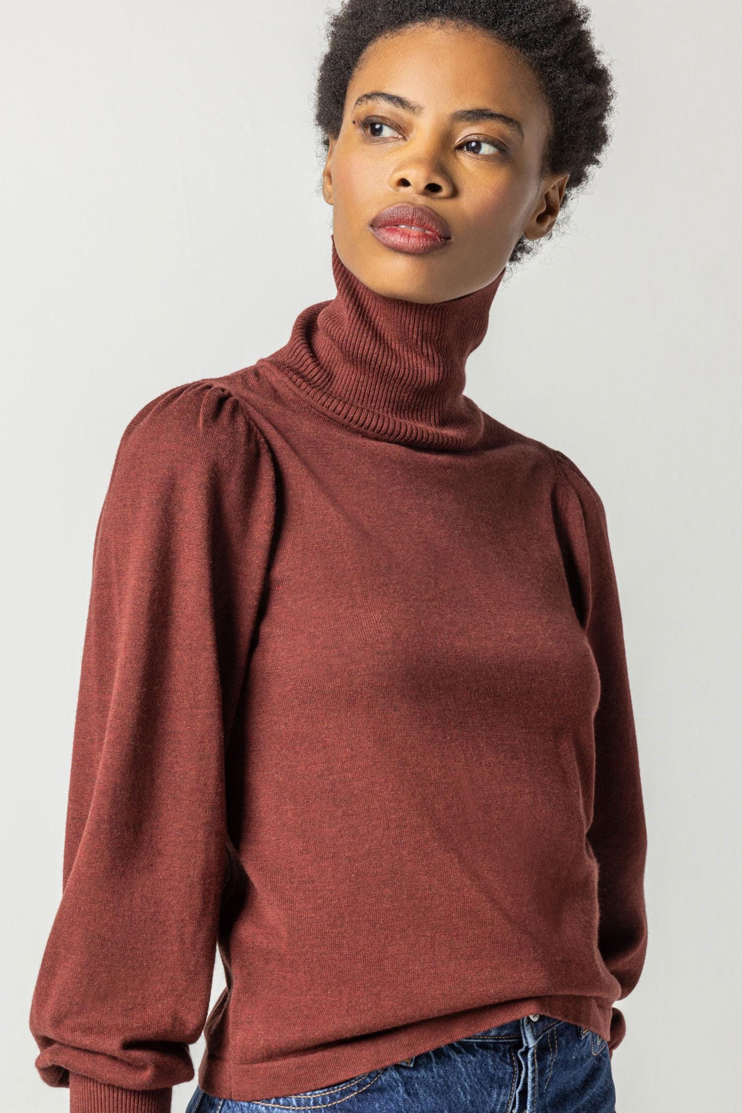 Burgundy turtleneck clearance womens