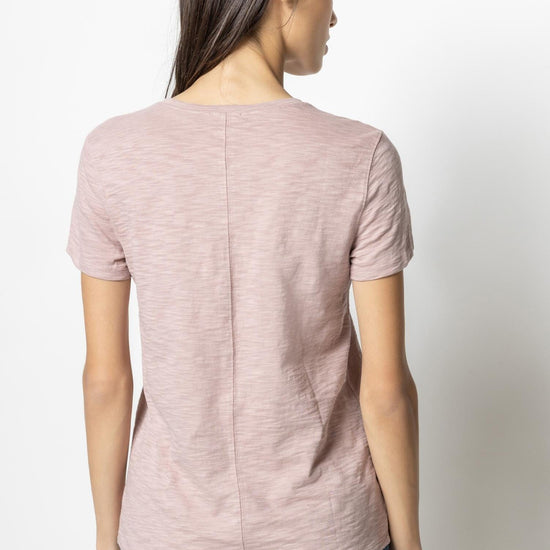 Short Sleeve Back Seam Tee Womens Top Dusty Rose A2