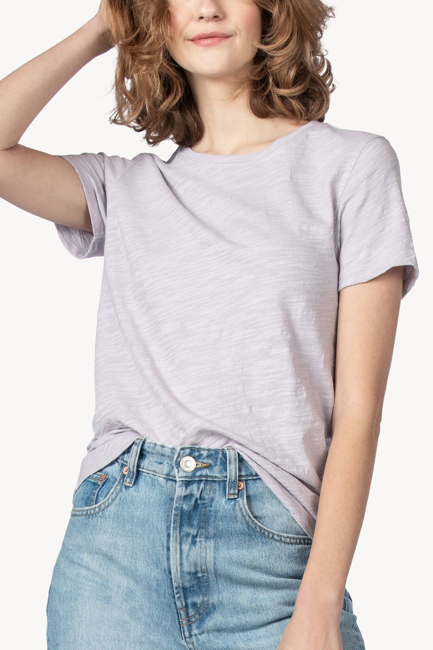 Short Sleeve Back Seam Tee Womens Top Freesia A6