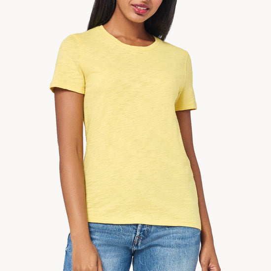 Short Sleeve Back Seam Tee Womens Top Lemongrass A1