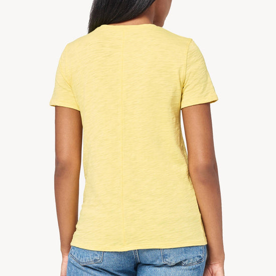 Short Sleeve Back Seam Tee Womens Top Lemongrass A2