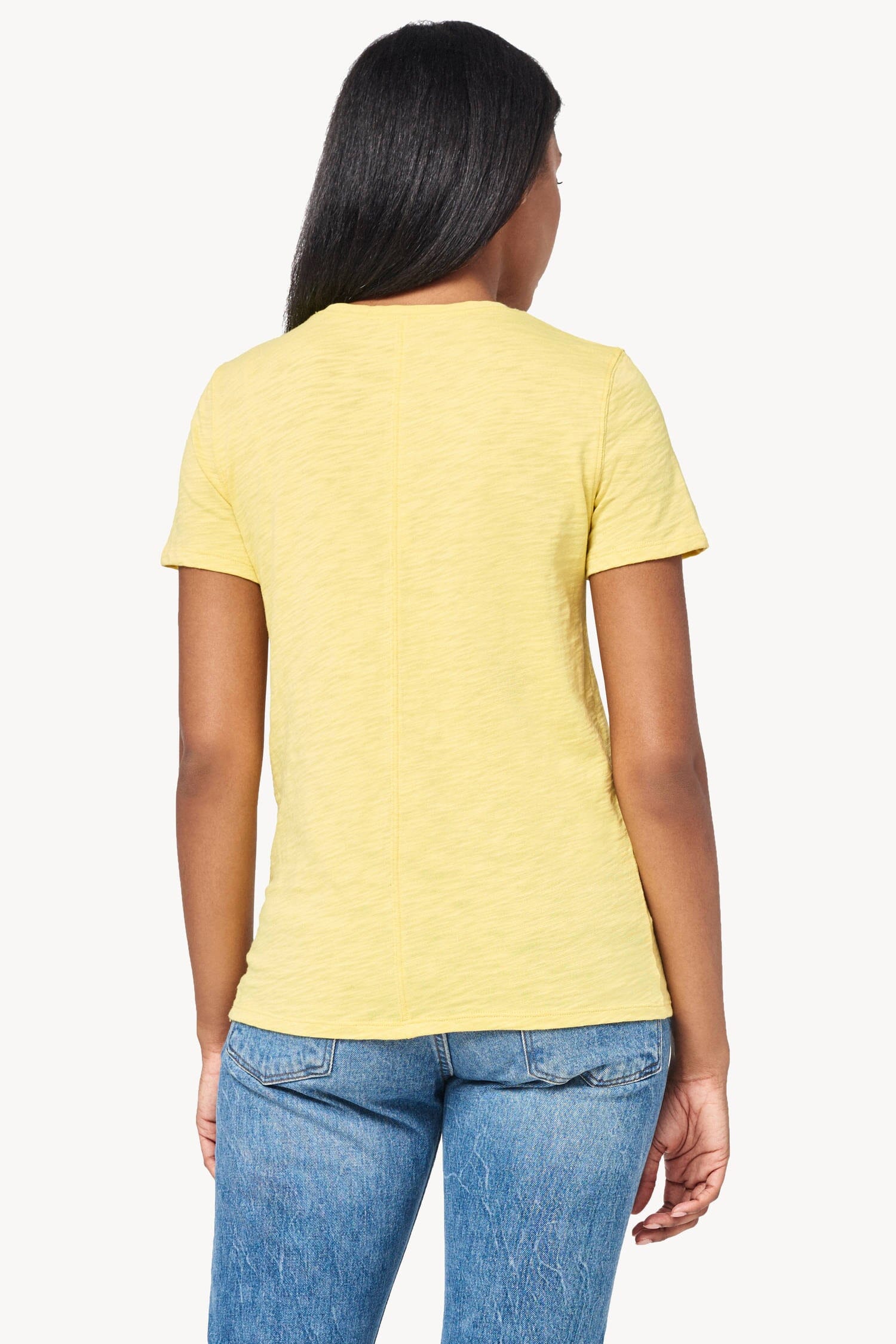 Short Sleeve Back Seam Tee Womens Top Lemongrass A2