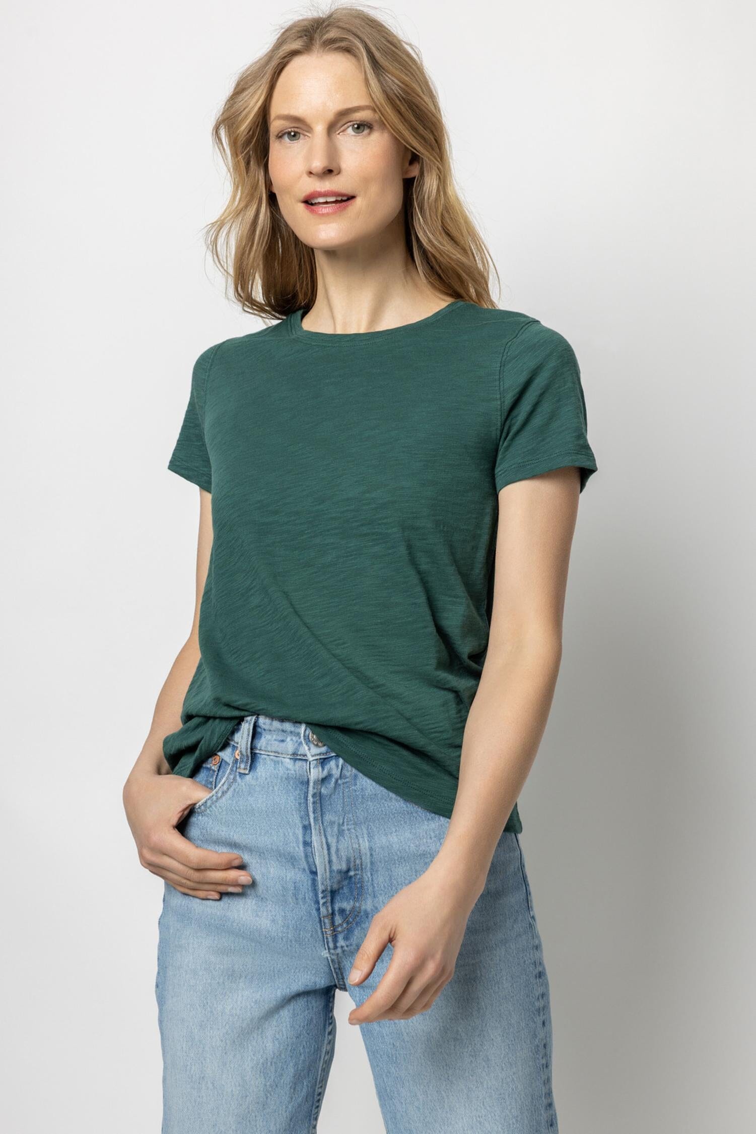 Short Sleeve Back Seam Tee Womens Top Mallard A1