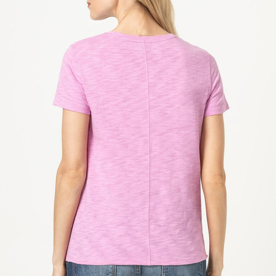 Short Sleeve Back Seam Tee Womens Top Orchid A2