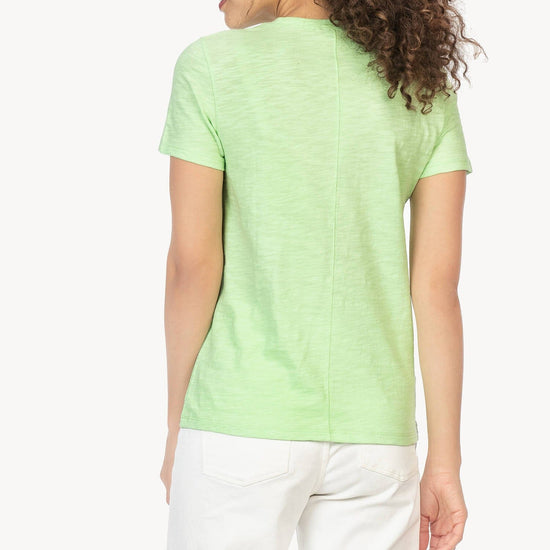 Short Sleeve Back Seam Tee Womens Top Pistachio A2