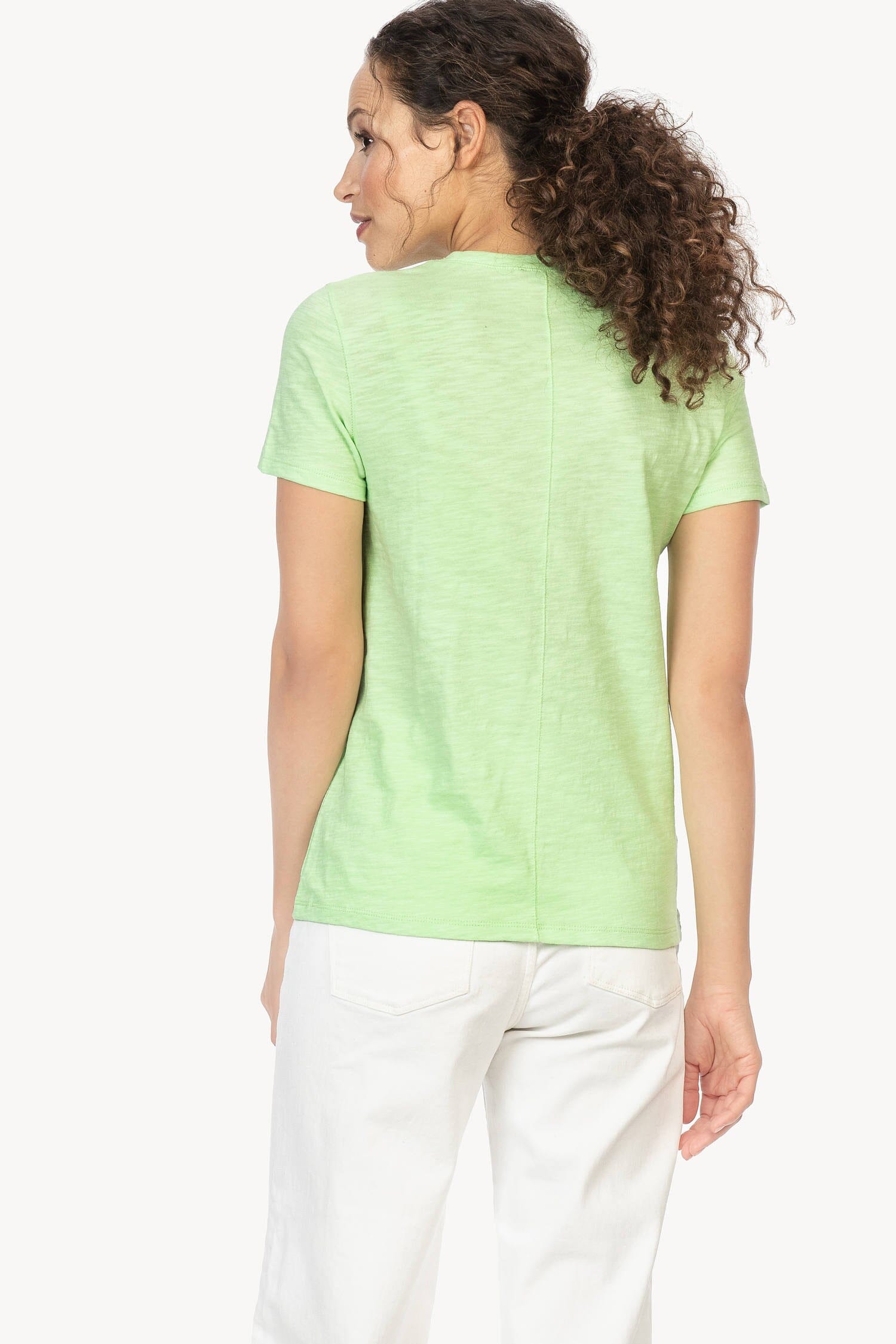 Short Sleeve Back Seam Tee Womens Top Pistachio A2