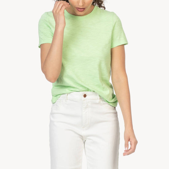 Short Sleeve Back Seam Tee Womens Top Pistachio A5