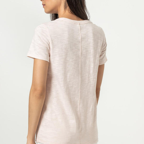 Short Sleeve Back Seam Tee Womens Top Peony A2