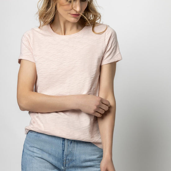 Short Sleeve Back Seam Tee Womens Top Rosebud A1