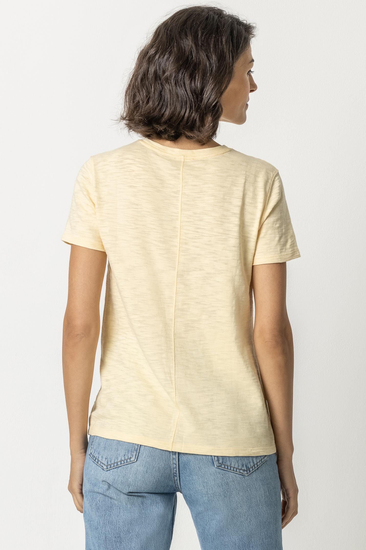 Short Sleeve Back Seam Tee Womens Top Shell A2