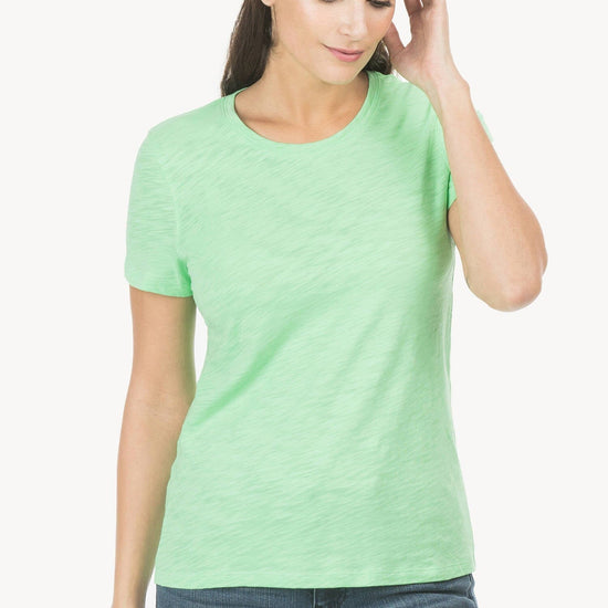 Short Sleeve Back Seam Tee Womens Top Spearmint A1