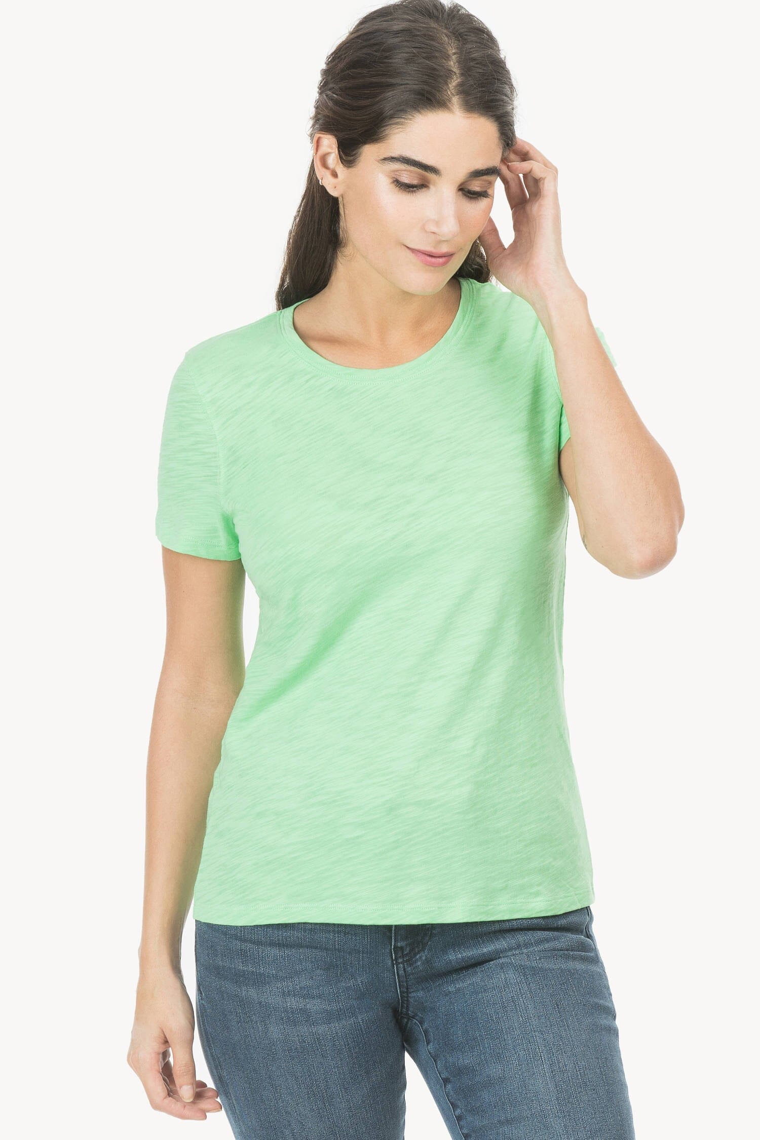 Short Sleeve Back Seam Tee Womens Top Spearmint A1