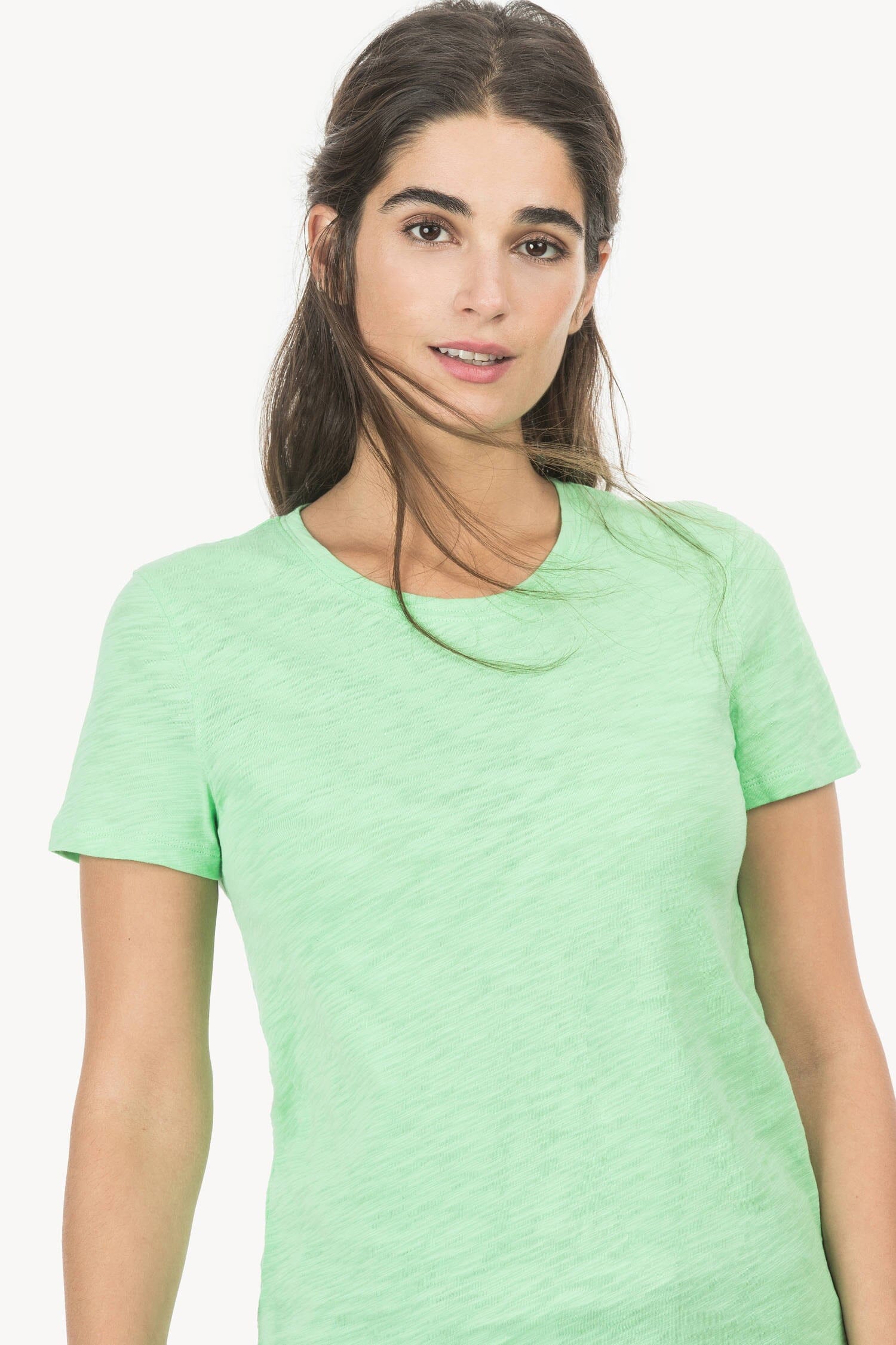 Short Sleeve Back Seam Tee Womens Top Spearmint A5