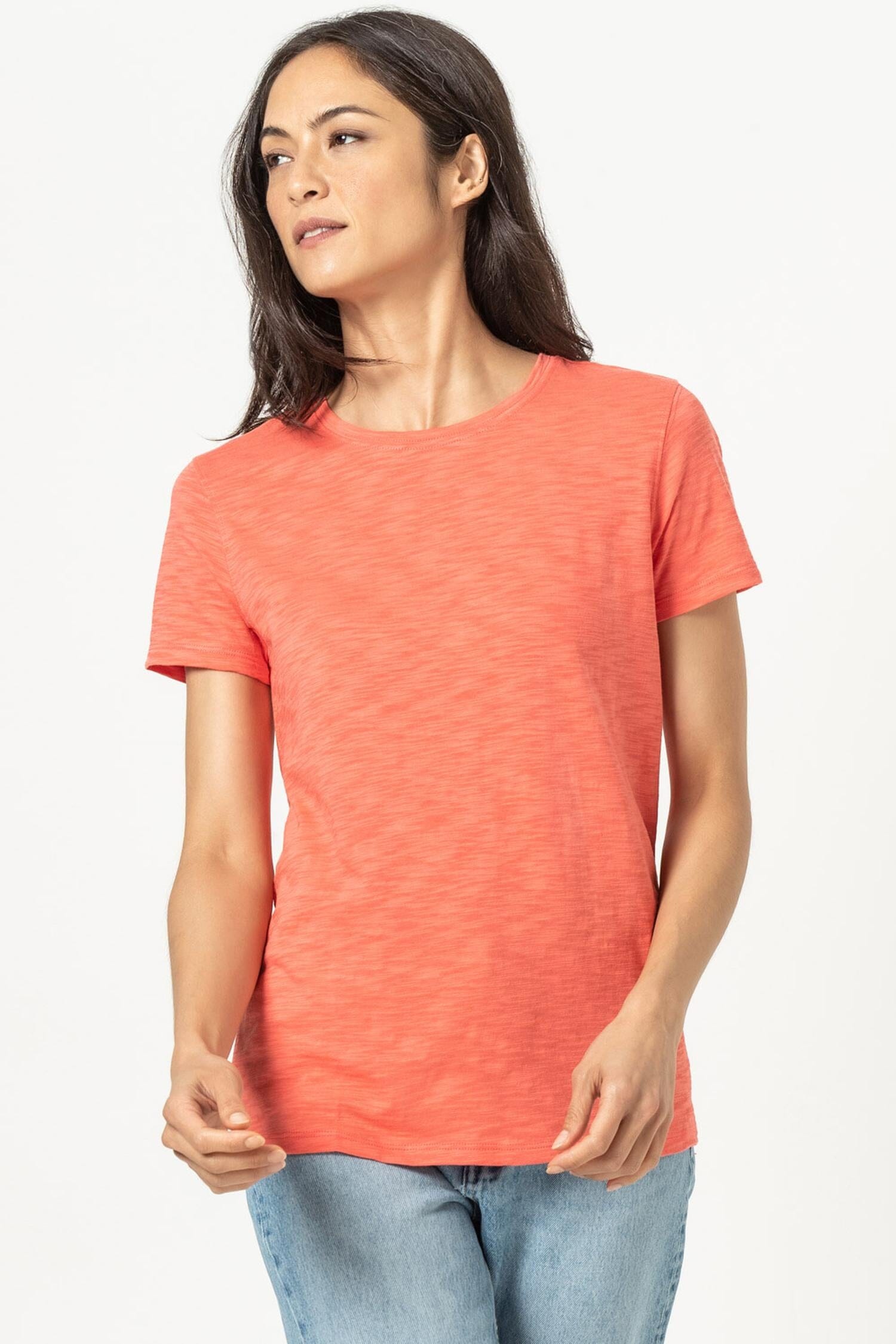 Short Sleeve Back Seam Tee Womens Top Sunkist A1