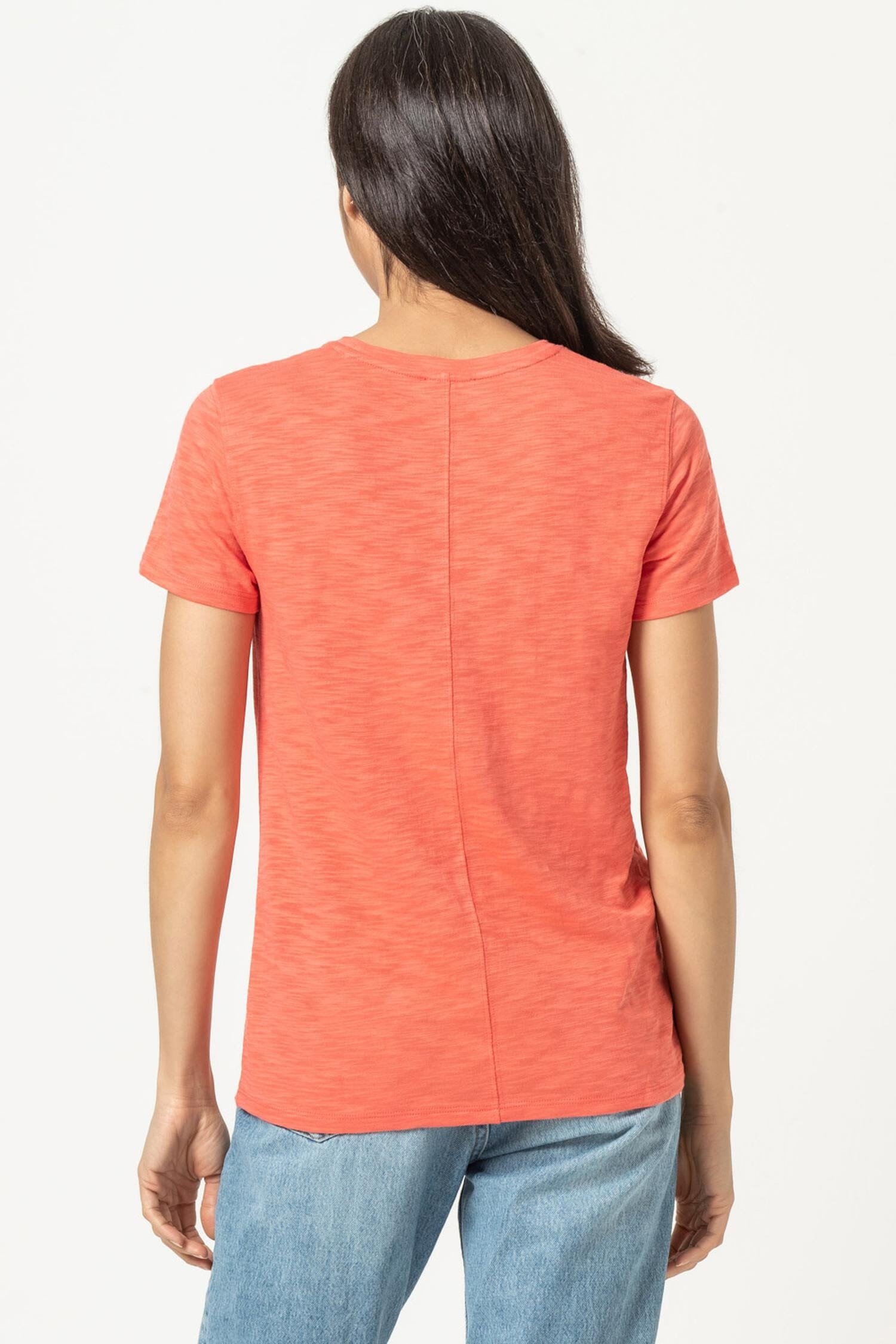 Short Sleeve Back Seam Tee Womens Top Sunkist A2